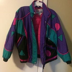 90s design neon vintage windbreaker